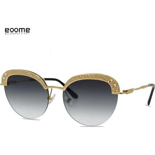 Eoome Fashion Design Diamond Sunglass butterfly Shape Lady Eyewear Butterfly Shape High Quality New Arrival 2020 with Case