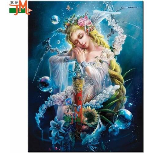 Photo Custom Diy Diamond Embroidery Fairy Angel Girl Diamond Painting Square Round Drill Flower,Fish Fantasy Woman Rhinestone