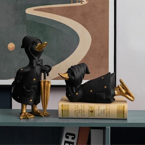 Resin Creative 3D Craft Duck Figurine Home Office Tabletop Decoration Gifts
