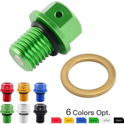 Magnetic Oil Drain Plug Bolt For Kwasaki Z1000 Z650 Z250 Z750 Z800 ER4N ER6N ER6F ZR750 ZX6R 7R 10R ZX11 12R 14R KLX125 110