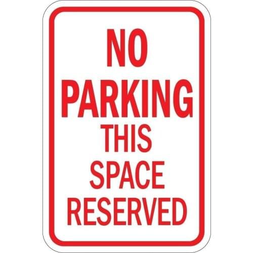 No Parking This Space Reserved Retro Metal Tin Sign Plaque Poster Wall Decor Art Shabby Chic Gift