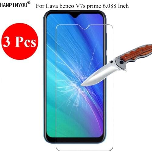 3 Pcs/Lot New 9H 2.5D Tempered Glass Screen Protector For Lava benco V7s prime 6.088" Protective Film Guard + Clean Tools
