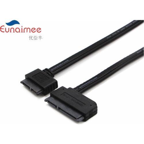 New slim SATA 13pin iMAC CD DVD to 2.5" 22pin SATA female adapter cable 0.3m Eunaimee