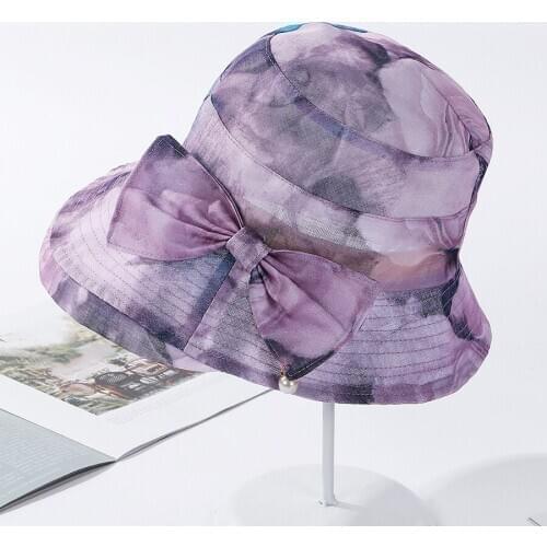 Printing bucket hat панамы fashion tie-dye summer and autumn trend bowknot sun protection sun hat bucket hat 2020
