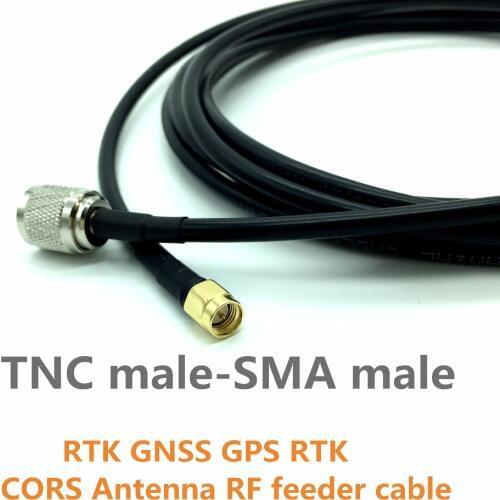 RF feeder cable TNC-SMA 5 meters,Applied to RTK GNSS antenna, CORS GPS antenna, Impedance,50 ohms RG58 pure copper cable