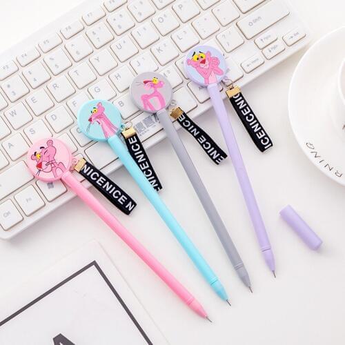 28 Pcs animals gel ink pen Creative Hanging with Pie Little Leopard Neutral Pen Student Office supplies Stationery Wholesale