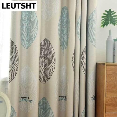 Modern Curtains for Living dining Room Bedroom Printed Leaf Kids Thick Curtain Window Kitchen Blinds Finished Drape Door