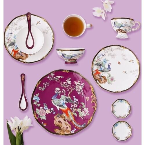 Light Luxury Tableware High-End Luxury Bowls And Dishes Set Household Ceramics Chinese Style Gifts High-Value Bone China