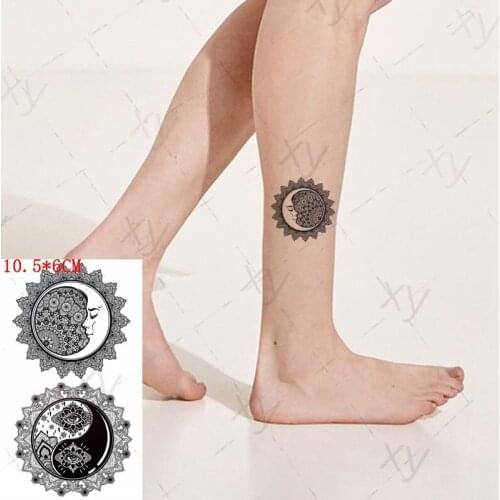 Waterproof Temporary Tattoo Stickers Indian Mandala Black Meniscus Eyes Tattoo Children Body Art Fake Tattoos for Men Women