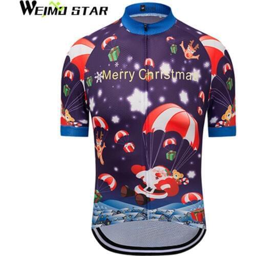 WEIMOSTAR Bike Team Pro Cycling Jersey Ropa Ciclismo MTB Bicycle Cycling Clothing Bike Jersey Shirts Merry Christmas Maillot