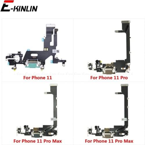 Charging Flex Cable For iPhone 11 Pro Max USB Plug Charger Port Dock Connector With Mic Headphone Audio Jack Flex Cable