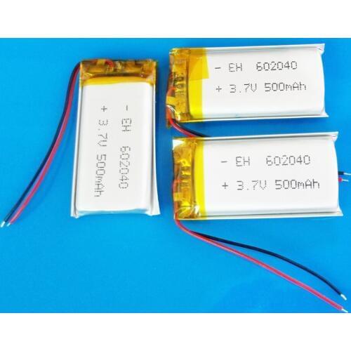 3 pcs 3.7V 500mAh lipo rechargeable battery polymer lithium cells for MP3 GPS DVD PSP bluetooth recorder e-book camera 602040