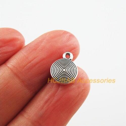 30Pcs New Screw Charms Tibetan Silver Color Round Pendants 9x11.5mm