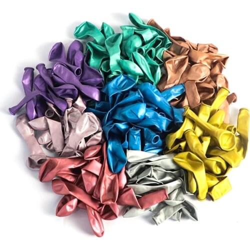 50pcs 5inch Chrome Metallic Latex Balloons Gold Silver Birthday Theme Party Inflate Air Globos Wedding Decoration Supplies Ball