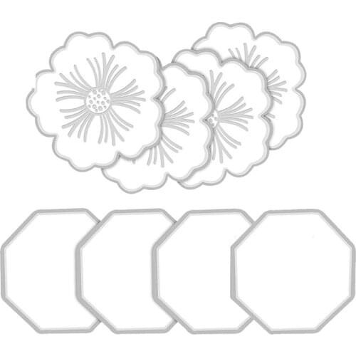 8 Pieces Coaster Silicone Resin Molds Set Octagon Flower Coaster Resin Molds for Making Coasters,DIY Home Decor