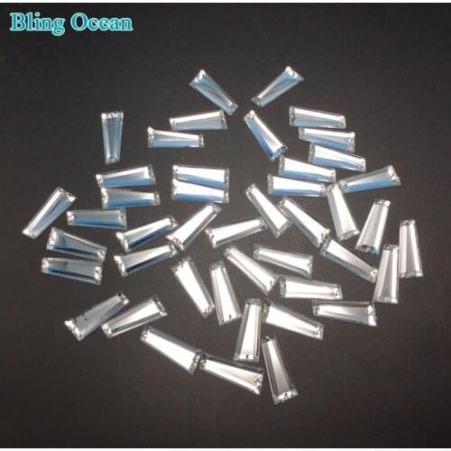 Acrylic Mirror Sew On Rhinestones DIY Flatback Mirror Acryl Sew On Stones with Holes For Sewing