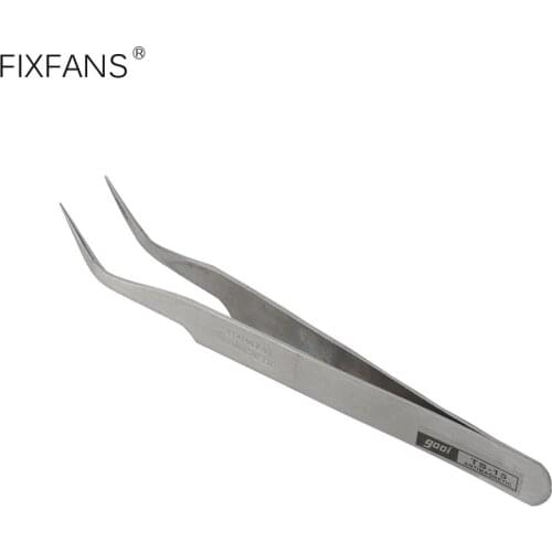Anti Magnetic Stainless Steel Tweezers Curved Tip for Electronics Repair Crafting DIY Hand Tool