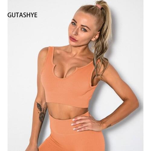 GUTASHYE 10 colors Women Seamless Fitness Sport Bra Running Workout Yoga Bra Female Sports Workout GYM Clothing Top Sportswear