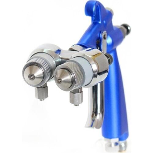 Two-component spray gun,also known as double heads paint gun.the gun head was consisted of two circular or fan-shaped spray of l