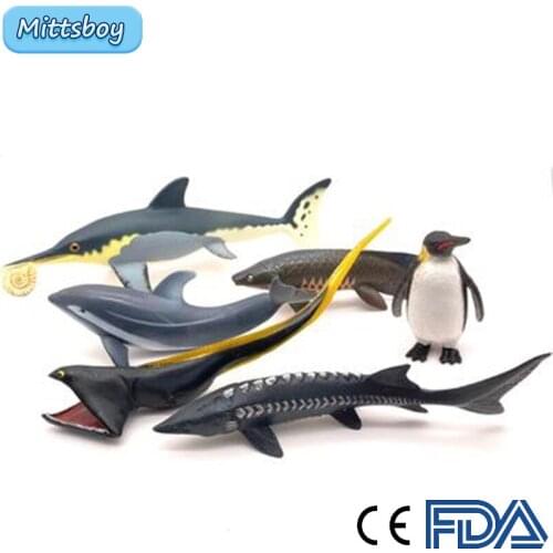 New Simulation Ocean Animal ABS Solid Dolphins Eel Model Action Figures Collection Cognition Educational Toy for Children Gifts