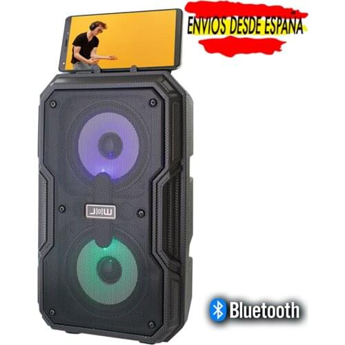 JHW CS-28 Bluetooth speaker, red, phone stand, line entry, microphone, Usb, and Micro SD