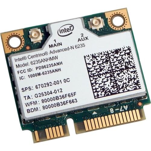 Wireless Adapter Card 300Mbps Wifi Bluetooth for Intel Advanced-N 6235 6235AN 6235ANHMW N Half Mini PCI-E 5Ghz +BT 4.0 for HP