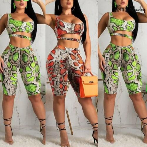 2PCS/Set Summer Women Sports Casual Suit Crop Top Knee Lengthen Pants Outfit Workout Clothes Tracksuit Gym Wear