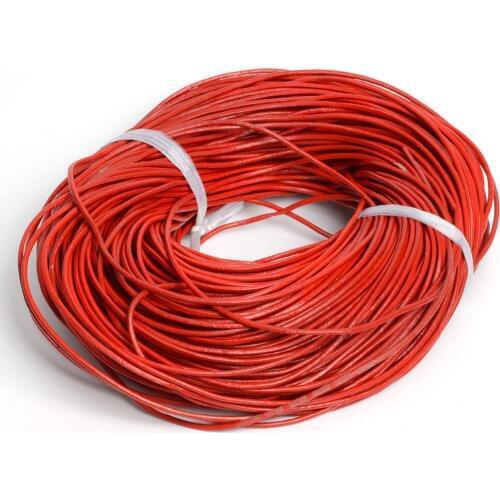 De Bijoux DIY 100Yards 2mm Red Round Genuine Leather Leather Lace For Clothes Shoes Jewelry Making Findings about 5m/roll