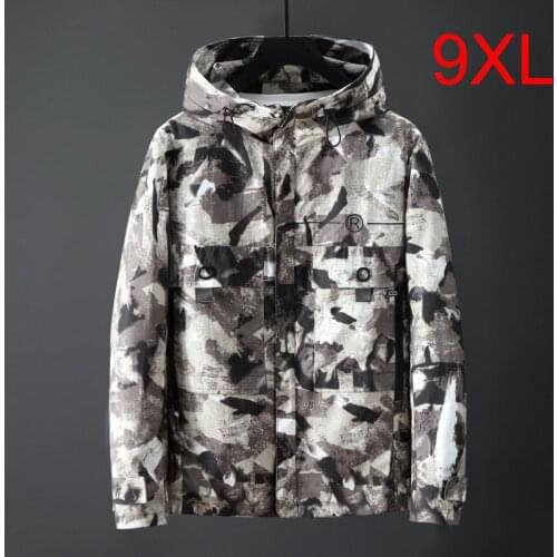 Camouflage Jackets Big Size Men Casual Windbreaker Jacket Military Spring Autumn Coats Fashion Male Plus Size 8XL 9XL
