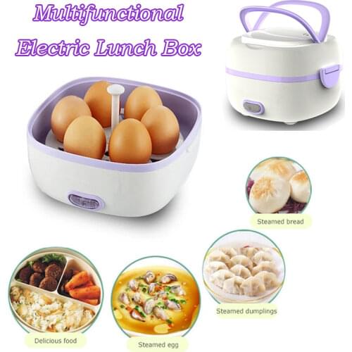 New Mini Electric Rice Cooker Food Steamer Multifunction Meal Lunchbox Bento Box Fast Heating Food Warmer For Office US EU Plug