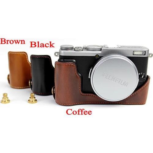 New Genuine Leather Camera Case For FujiFilm Fuji X70 X-70 Camera Video Half Bag Professional bottom cover