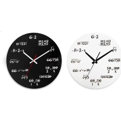 New Modern Home Decor Acrylic Wall Clock Math Equations Wall Mounted Clock Quartz Needles Horloge Watch
