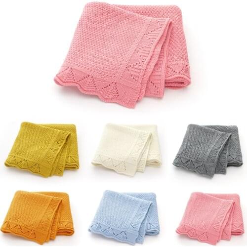 Baby Blankets Knitted Newborn Infant Boys Girls Swaddle Wrap for Stroller 100*80cm Toddler Bebe Sleeping Covers Quilts Accessory