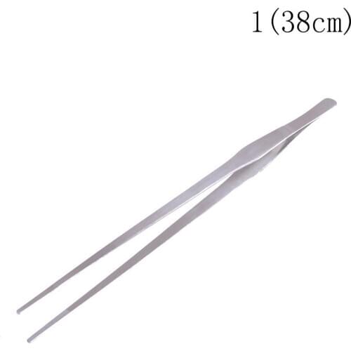 Aquarium Plant Reef Tank Long Straight Tweezer Clip Scissor Stainless Steel Feeding Curve Straight 38cm 48cm