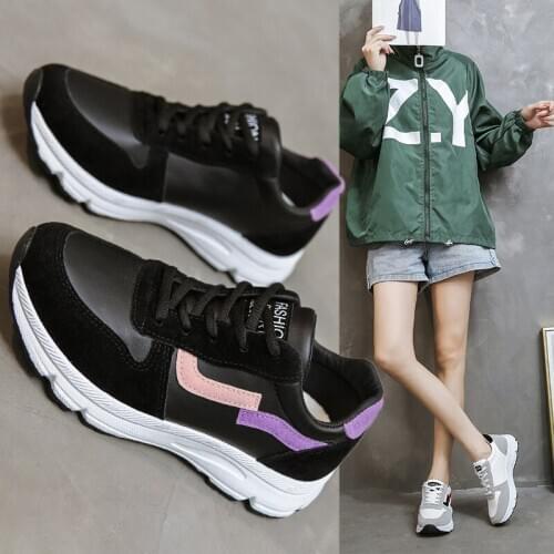 ZEEKSON Summer Ins Hot Style Trend Ladies White Shoes Students Wild Single Shoes Thick-soled Casual Shoes Mesh Increased Sports