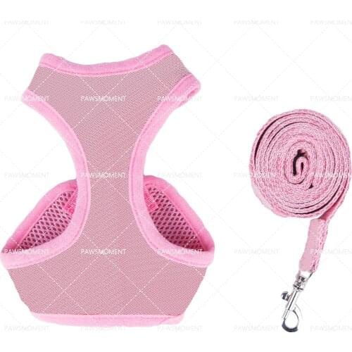 Harness Leash Set for Chihuahua Accessories Cat Vest Pug Leashes Walking Tools Walk Out Lead Product LC0104