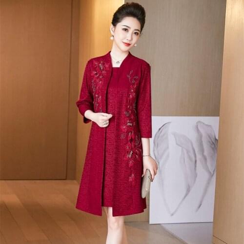 Festive autumn and winter two piece suit dress noble foreign style Qipao wedding mother in law wedding ceremony mother in law