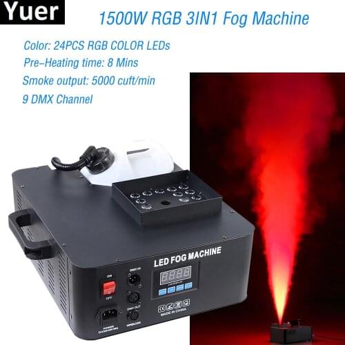Professional DJ Equipment 1500W RGB 3IN1 Fog Machine Led Fog Effects For Disco Party Club Halloween Decorations Stage Lighting
