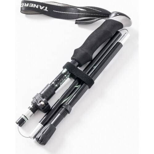 Handle 5-Section Folding Walking EVA Sticks Canes Hiking Poles Trekking Hiking Stick Outdoor Crutches 3 in 1 Lock Alpenstock