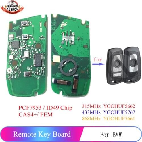 KEYECU Smart Remote Board 315MHz YGOHUF5662, 433MHz YGOHUF5767, 868MHz YGOHUF5661 PCF7953 for BMW F Series CAS4+/ FEM
