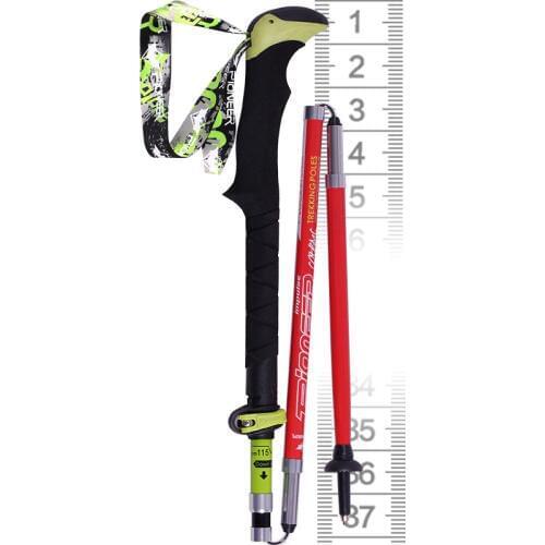 PIONEER Trekking Walking Sticks Poles Carbon Fiber Ultralight Folding For Camping Skiing Hiking Climbing Sticks Poles 37-135cm
