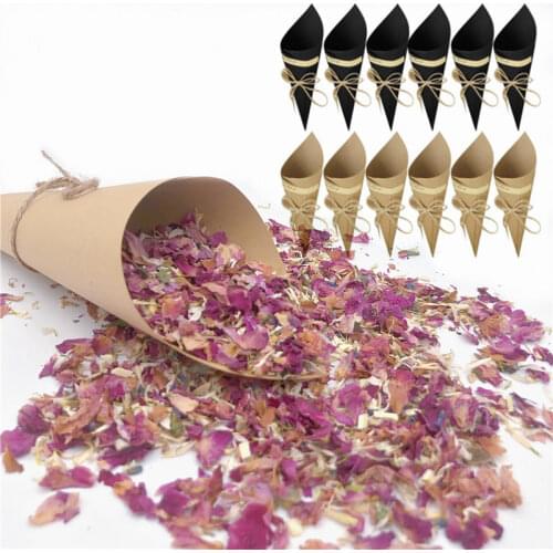 Wedding Decoration Wedding 10pcs Wedding Confetti Lace Paper Petals Candy Placed Confetti Cones Bridal Shower Party Supplies-S