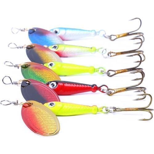 ThunderShower 5pcs Spoon VIB-Sequin fishing hard lures jig lure metal fishing tackle fishing baits