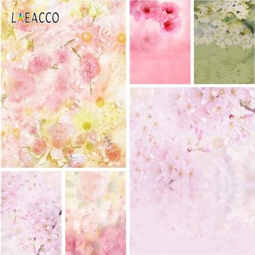 Spring Pink Flowers Blossom Light Bokeh Photography Backgrounds Newborn Backdrops Baby Shower Photophone Kid Portrait Photozone