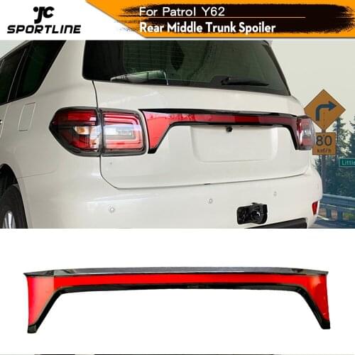 Rear Trunk Middle Lower Spoiler Whindow Lip For Nissan Patrol Y62 2018 ABS Glossy Red With White and Black Painted