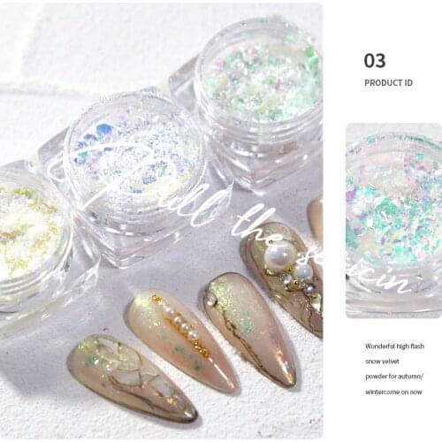 1Pc Holographic Nail Art Glitter Sequins Ultra-Thin Rainbow Colors Chameleon Glitter Flakes Cloud Paillette Manicure Powder