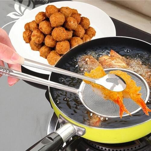 1PC Multi-functional Filter Spoon With Clip Food Kitchen Oil-Frying Salad BBQ Filter Colanders Kitchen Gadgets Strainer