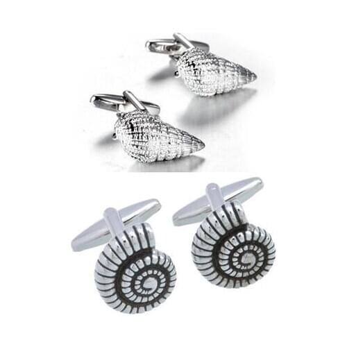 10pairs/lot River Snail Cufflinks Conch Snail Cuff Links Shirt Cuff Button Mens Jewelry Accessory Gift Wholesale
