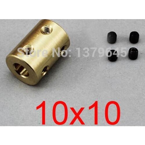 10pcs 10mm to 10mm 10x10 rigid coupling CNC Motor Jaw Copper Shaft Coupling brass Coupler, model ship airplane Motor connector
