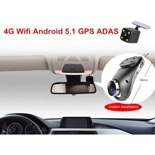 4G Dual Lens Wifi Hidden Car Camera Dash Cam DVRS Full HD 1080P ADAS GPS Android 5.1 Car DVR Video Recorder App Control